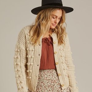 Rylee and Cru Women’s Natural Bobble Cardigan - Size small NWT